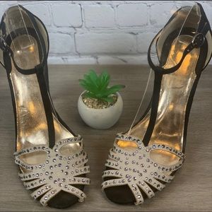 Black and Cream Dress Heels